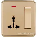 Plastic Electrical Wall Light Switch Socket 2 Gang